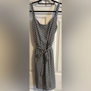 BeBop White with black hearts Small Midi dress